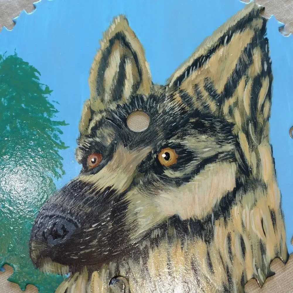 Hand Crafted German Shepherd Dog Painting On 10